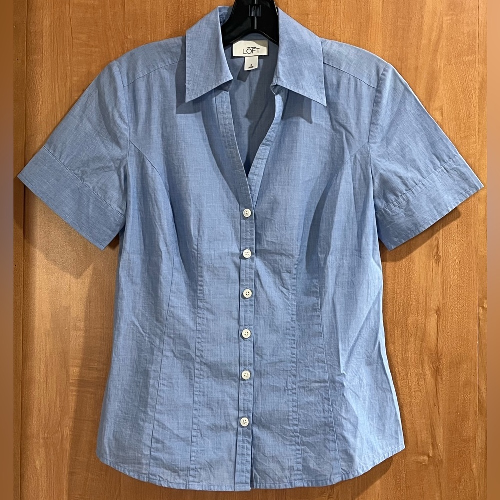 Ann Taylor Loft Womens Short Sleeve Blouse Size 2